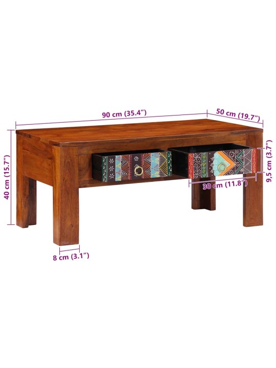 Konferenční stolek 90 x 50 x 40 cm masivní akáciové dřevo