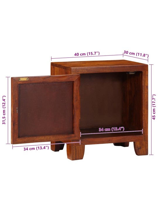 Noční stolky 2 ks 40x30x45 cm masivní akáciové dřevo