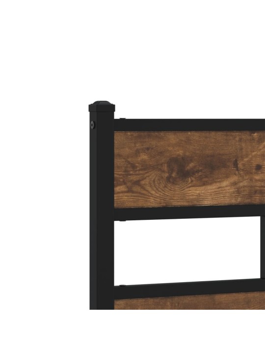 Kovový rám postele bez matrace kouřový dub 75 x 190 cm