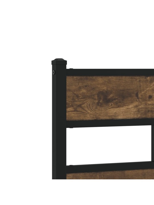 Kovový rám postele bez matrace kouřový dub 180 x 200 cm