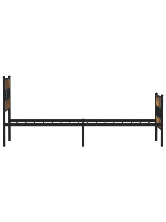 Kovový rám postele bez matrace kouřový dub 90 x 200 cm