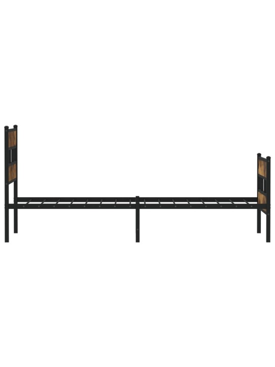 Kovový rám postele bez matrace kouřový dub 100 x 200 cm