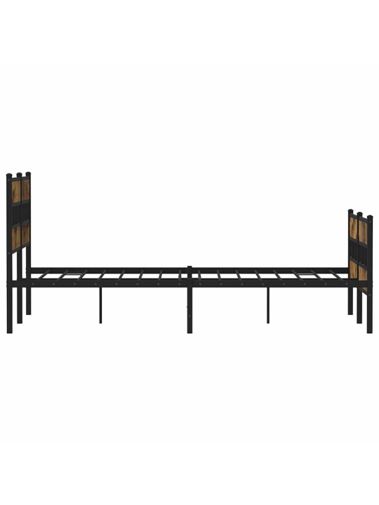 Kovový rám postele bez matrace kouřový dub 140 x 190 cm