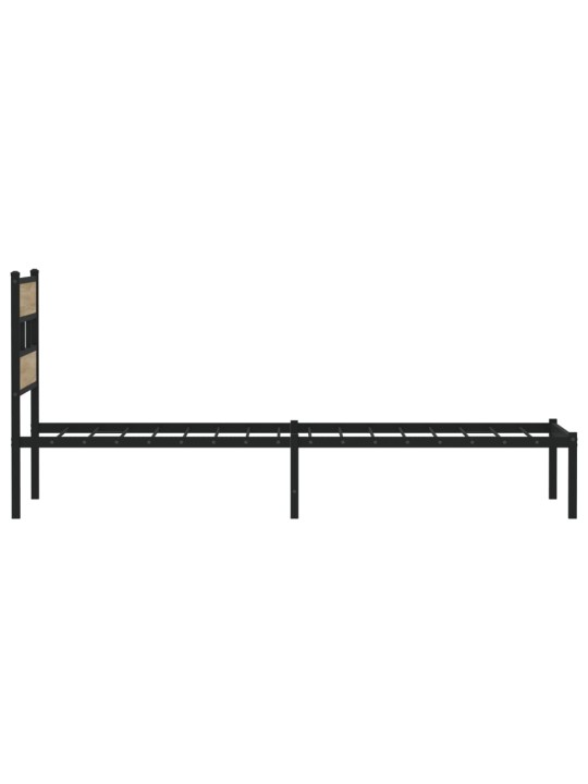 Kovový rám postele bez matrace dub sonoma 80 x 200 cm