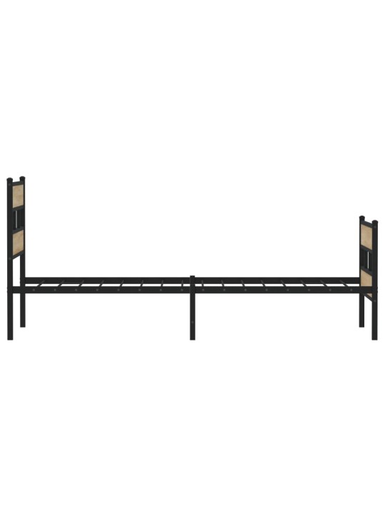 Kovový rám postele bez matrace dub sonoma 75 x 190 cm