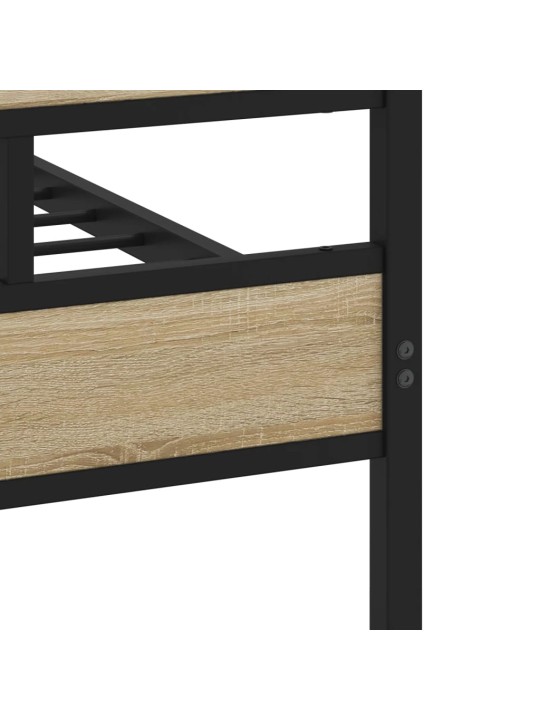 Kovový rám postele bez matrace dub sonoma 75 x 190 cm