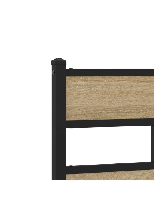 Čelo postele dub sonoma 80 cm železo a kompozitní dřevo