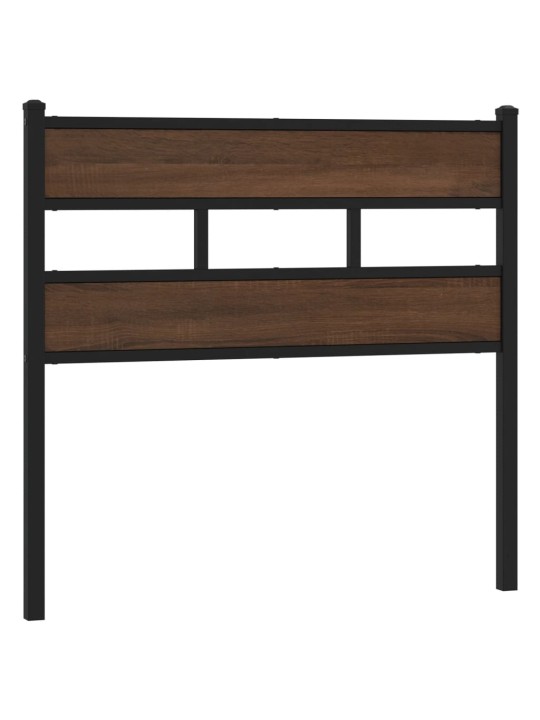 Čelo postele hnědý dub 90 cm ocel a kompozitní dřevo