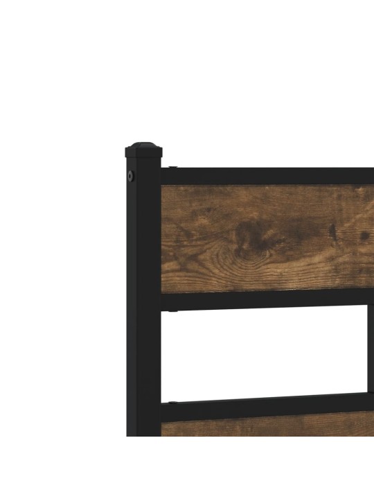 Kovový rám postele bez matrace kouřový dub 100 x 200 cm
