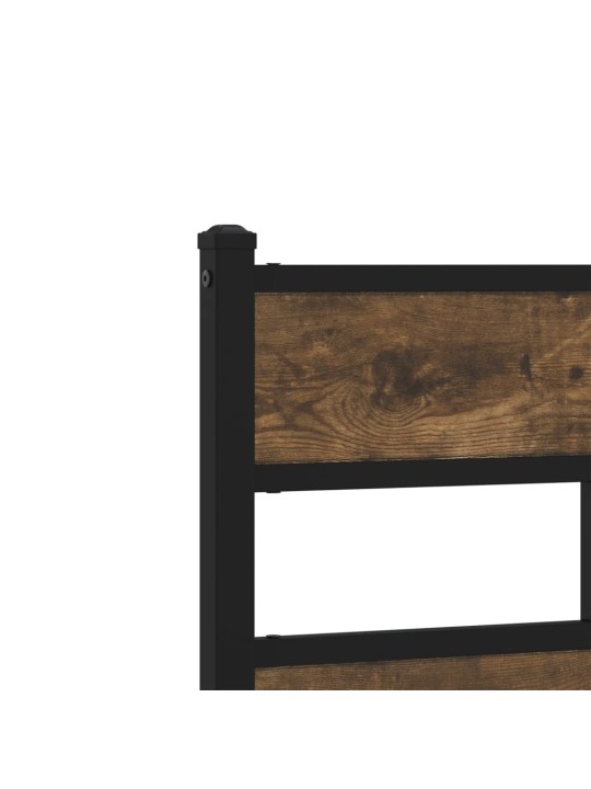 Kovový rám postele bez matrace kouřový dub 140 x 200 cm