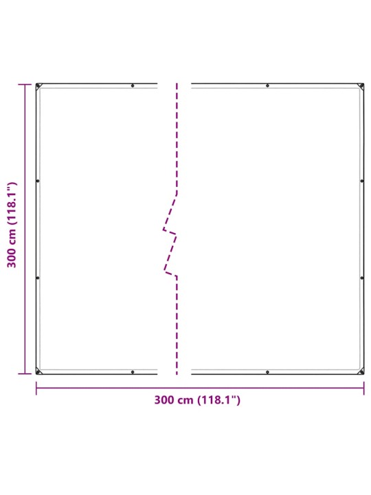 Čirá plachta s oky 3x3 m polyethylen
