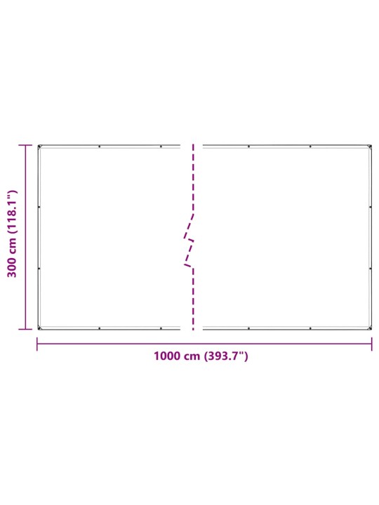 Čirá plachta s oky 3x10 m polyethylen
