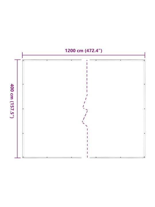 Čirá plachta s oky 4x12 m polyethylen