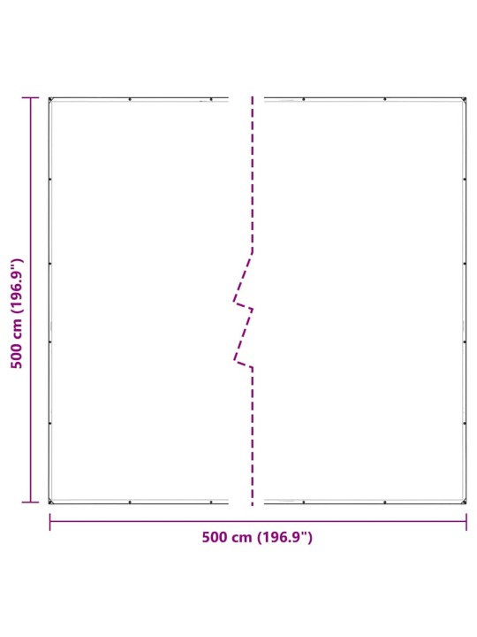 Čirá plachta s oky 5x5 m polyethylen