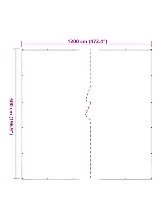 Čirá plachta s oky 5x12 m polyethylen