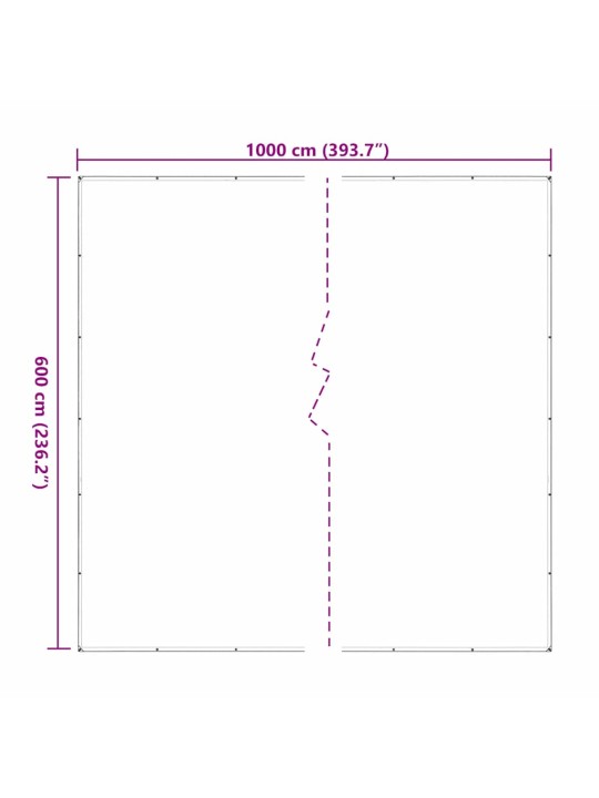 Čirá plachta s oky 6x10 m polyethylen
