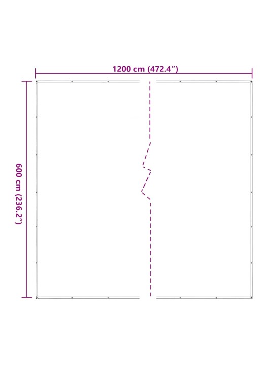 Čirá plachta s oky 6x12 m polyethylen