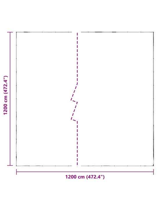 Čirá plachta s oky 12x12 m polyethylen