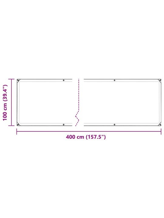 Čirá plachta s oky 1x4 m polyethylen