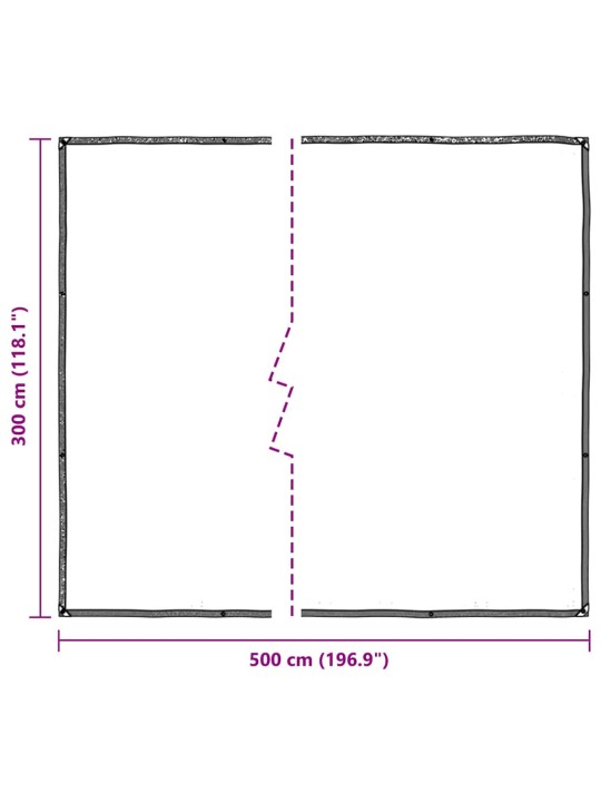 Čirá plachta s oky 3x5 m polyethylen