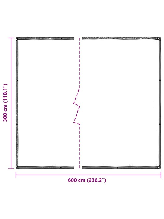 Čirá plachta s oky 3x6 m polyethylen