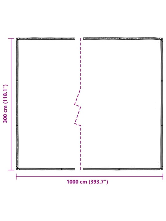 Čirá plachta s oky 3x10 m polyethylen