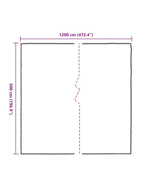 Čirá plachta s oky 5x12 m polyethylen