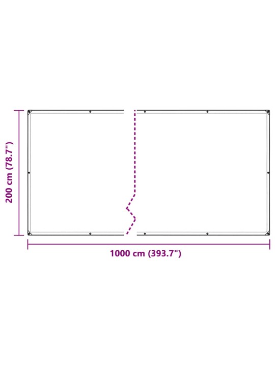 Čirá plachta s oky 2x10 m pvc