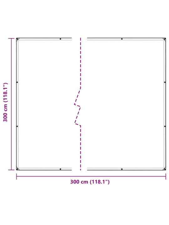 Čirá plachta s oky 3x3 m pvc