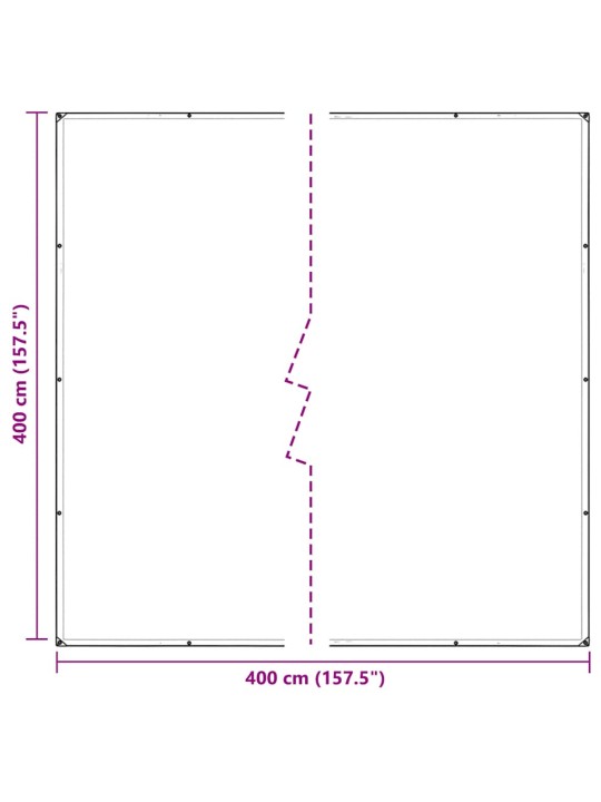 Čirá plachta s oky 4x4 m pvc