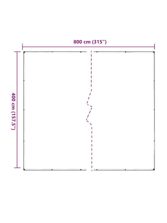 Čirá plachta s oky 4x8 m pvc