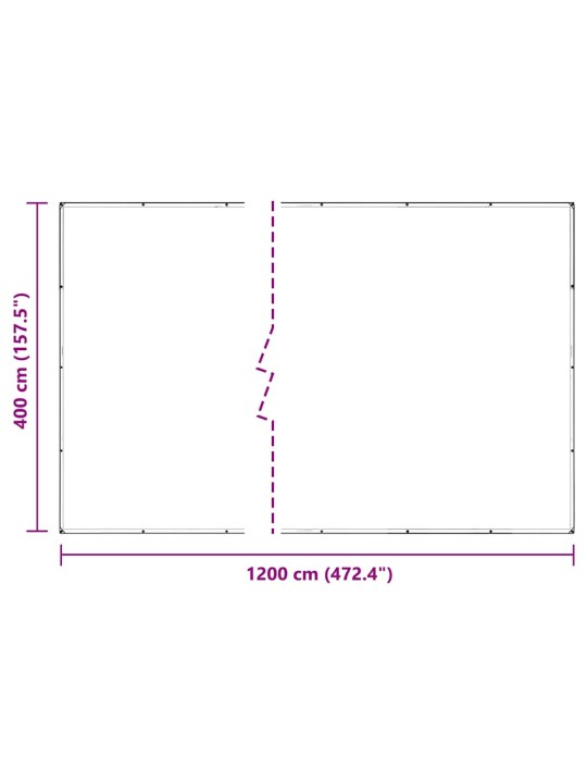 Čirá plachta s oky 4x12 m pvc