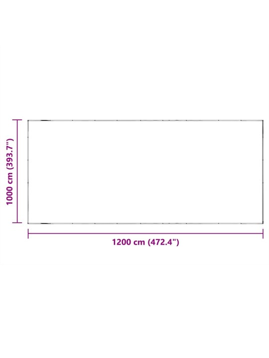 Čirá plachta s oky 5x12 m pvc