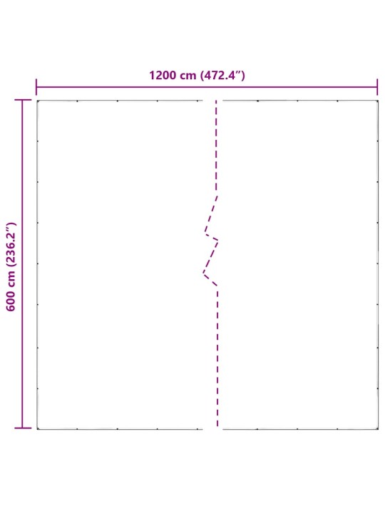 Čirá plachta s oky 6x12 m pvc
