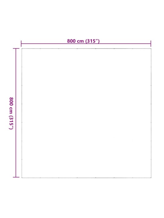 Čirá plachta s oky 8x8 m pvc