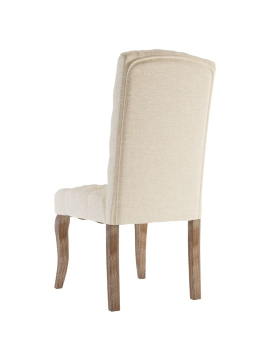 Jídelní židle 6 ks béžové lněný vzhled textil