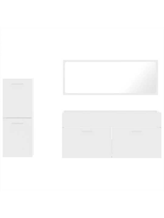 3dílný set koupelnového nábytku bílý kompozitní dřevo
