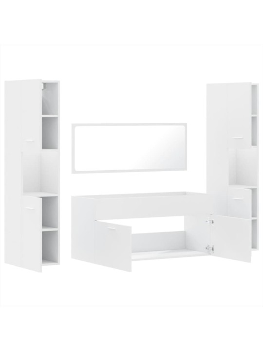 4dílný set koupelnového nábytku bílý kompozitní dřevo