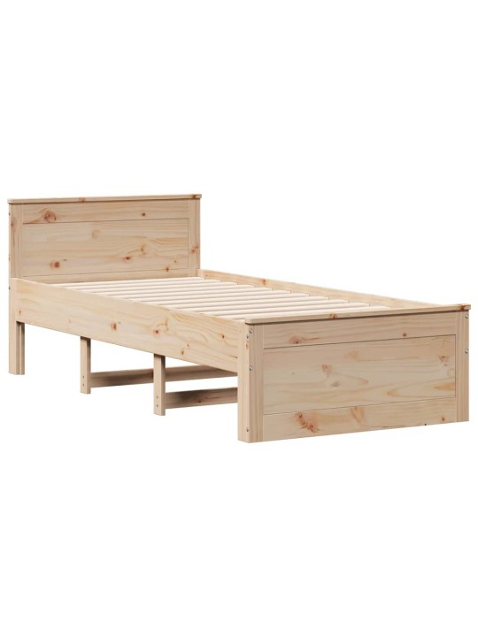 Postele bez matrace s čelem 90 x 190 cm masivní borovice