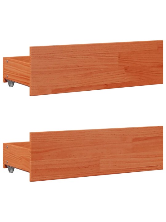 Válenda bez matrace se zásuvkami hnědá 90x200 cm masiv borovice