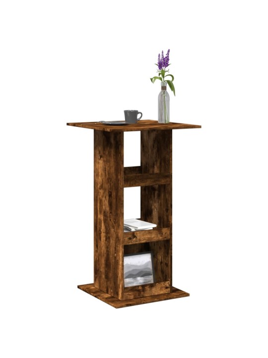 Barový stůl s úložným prostorem kouřový dub 60 x 60 x 102 cm