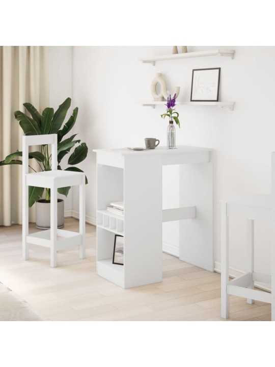 Barový stůl s regály bílý 90 x 47,5 x 103,5 cm kompozitní dřevo