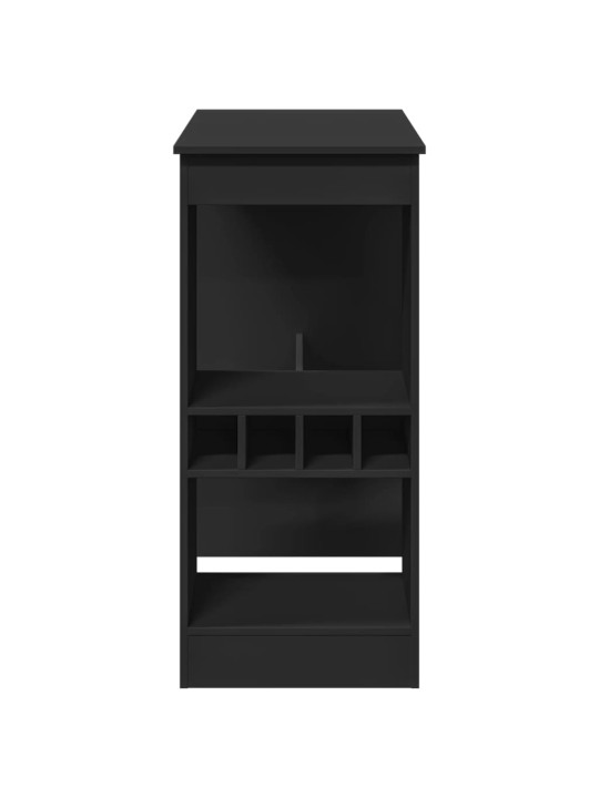 Barový stůl s regály černý 90x47,5x103,5 cm kompozitní dřevo