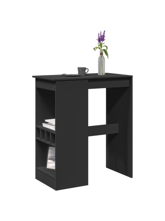 Barový stůl s regály černý 90x47,5x103,5 cm kompozitní dřevo