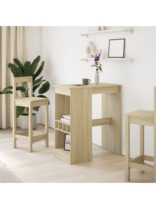 Barový stůl s regály dub sonoma 90 x 47,5 x 103,5 cm kompozit