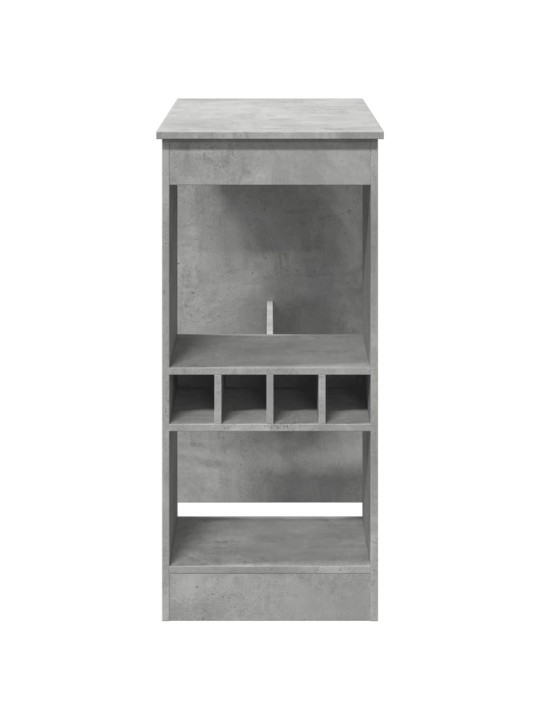Barový stůl s regály betonově šedý 90x47,5x103,5 cm kompozit