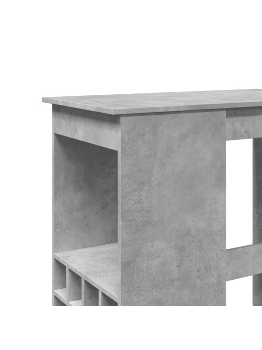 Barový stůl s regály betonově šedý 90x47,5x103,5 cm kompozit