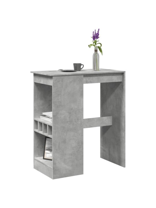 Barový stůl s regály betonově šedý 90x47,5x103,5 cm kompozit