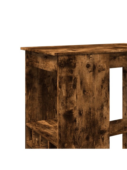 Barový stůl s regály kouřový dub 90 x 47,5 x 103,5 cm kompozit