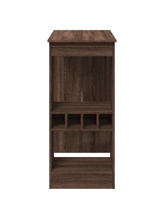 Barový stůl s regály hnědý dub 90 x 47,5 x 103,5 cm kompozit